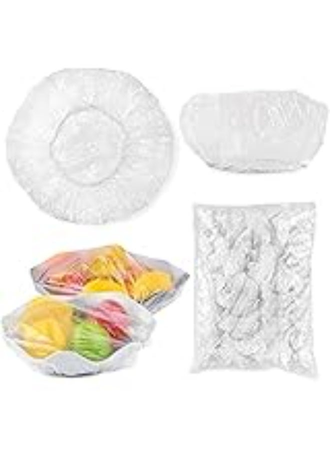 عبوة من 100 كيس لتخزين الطعام، أغطية بلاستيكية مرنة للاستخدام مرة واحدة، أغطية بلاستيكية لتخزين الطعام/حفظ الفاكهة/أغطية الاستحمام - Image 3